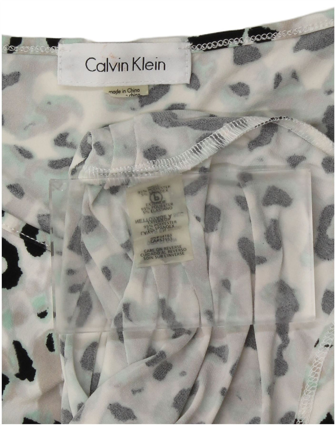CALVIN KLEIN Colete feminino Top UK 12 Médio Multicolorido Animal Print