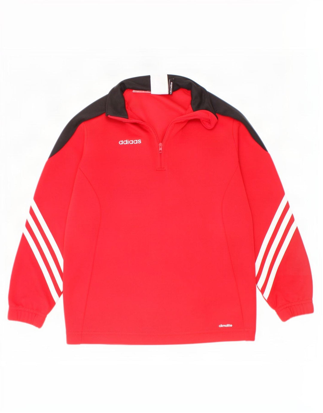 Adidas Meninos Zip Neck Pullover Treino Top 5-6 Anos XS Vermelho Colorblock