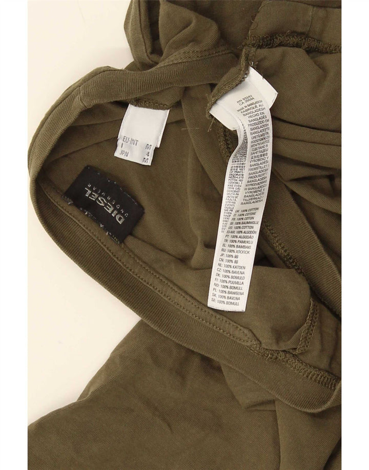 Diesel Mens Camiseta Top Médio Algodão Cáqui