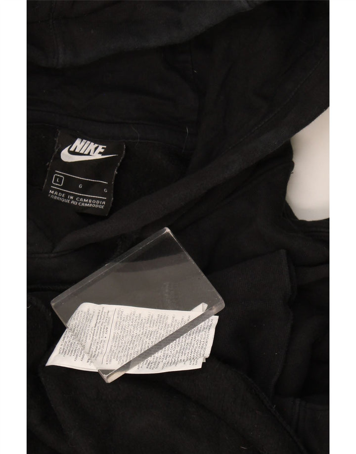 Nike Mens Hoodie Jumper Grande Algodão Preto