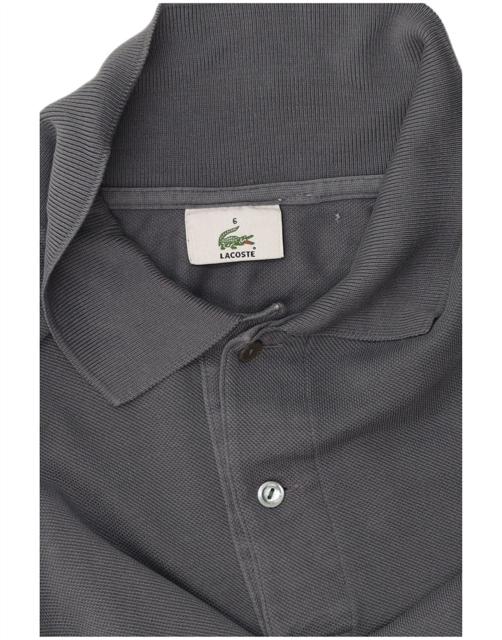 Camisa polo masculina Lacoste tamanho 6 XL cinza