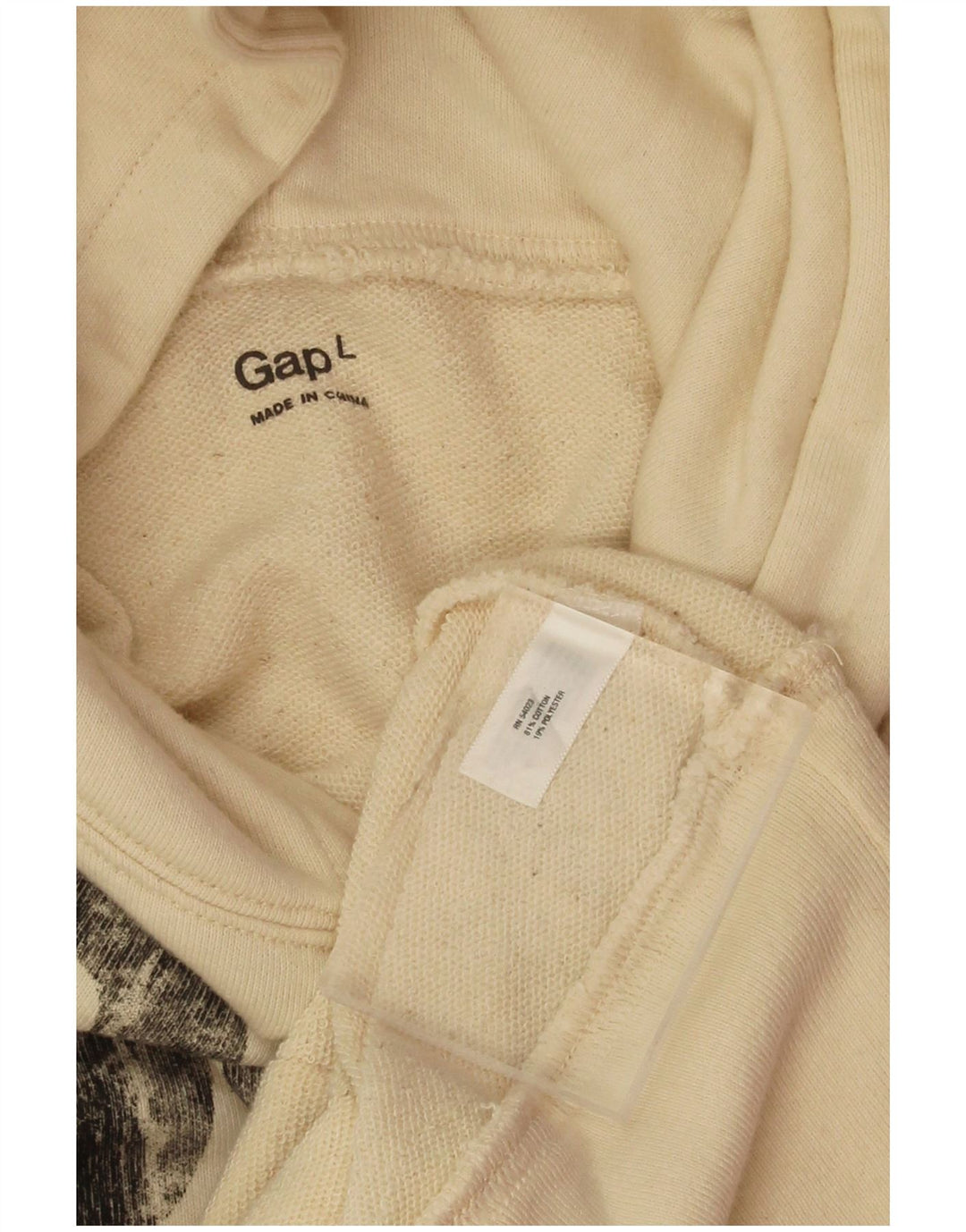 Suéter com capuz gráfico masculino Gap grande algodão bege