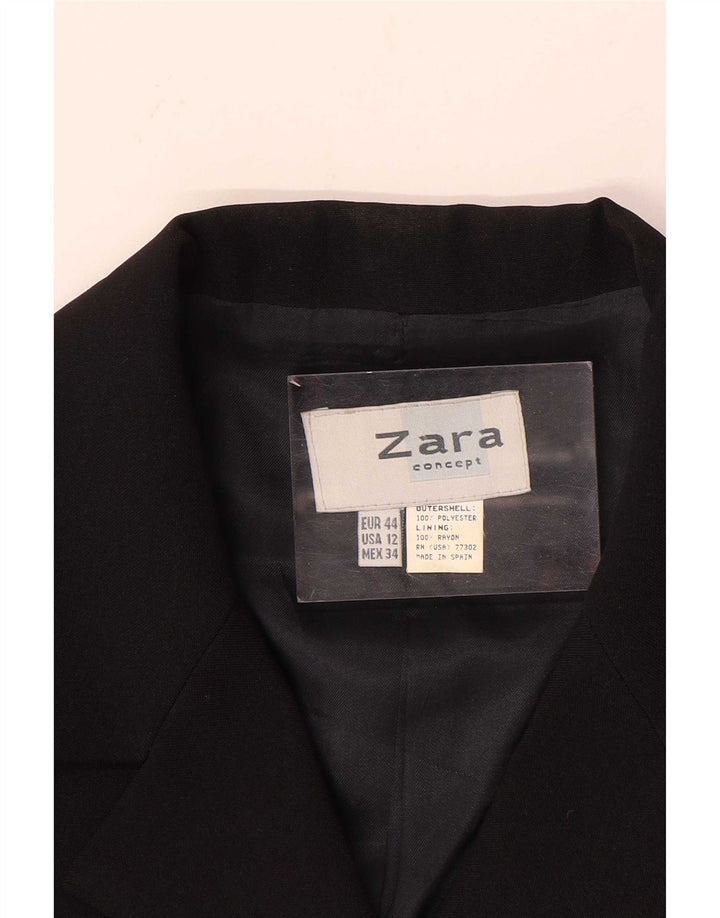 Jaqueta blazer feminina Zara com 4 botões EU 44 XL preto poliéster