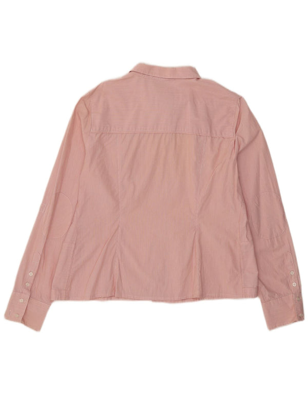Guess Womens Shirt UK 18 XL Pink Pinstripe