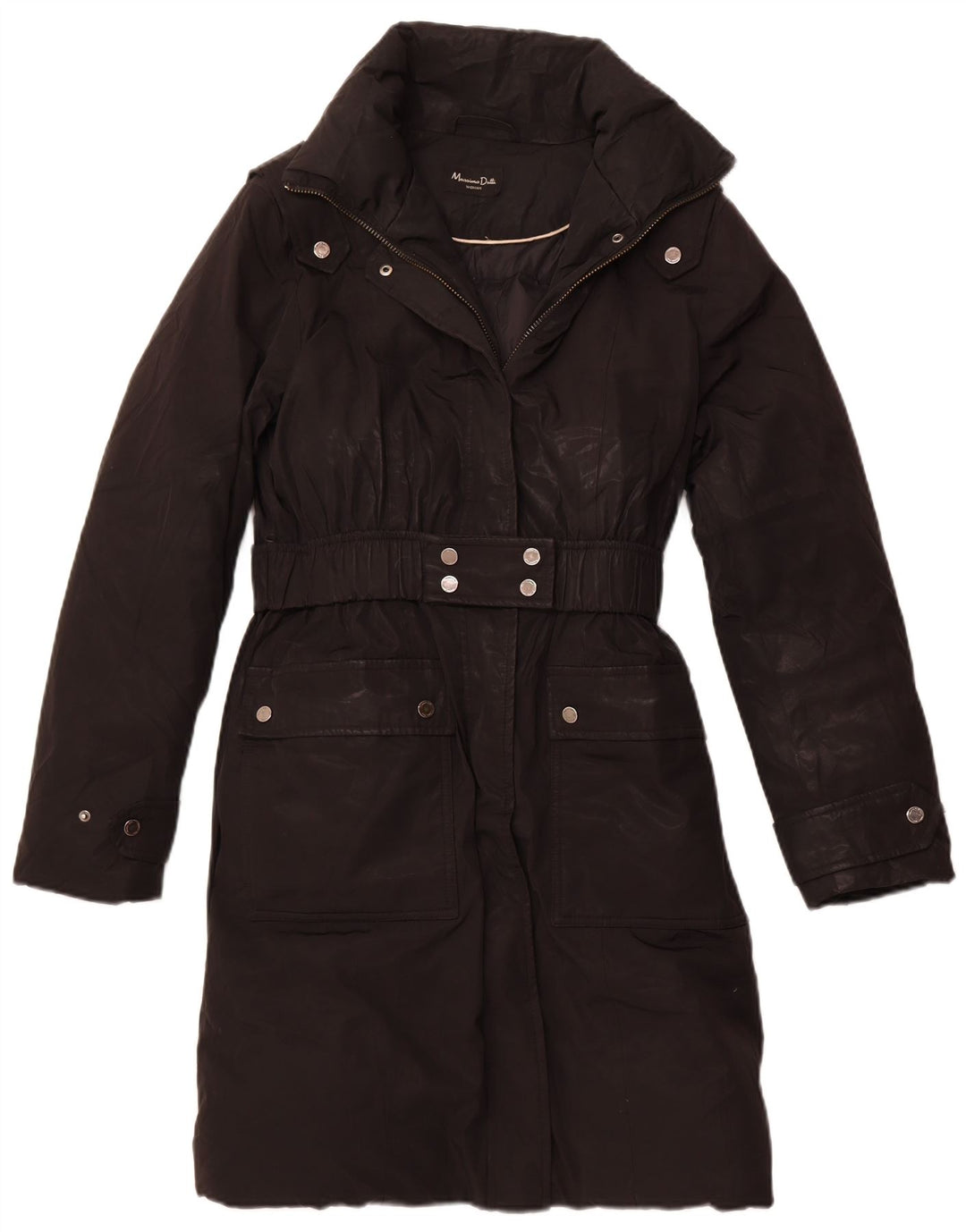Casaco acolchoado feminino MASSIMO DUTTI UK 18 XL preto poliéster inverno