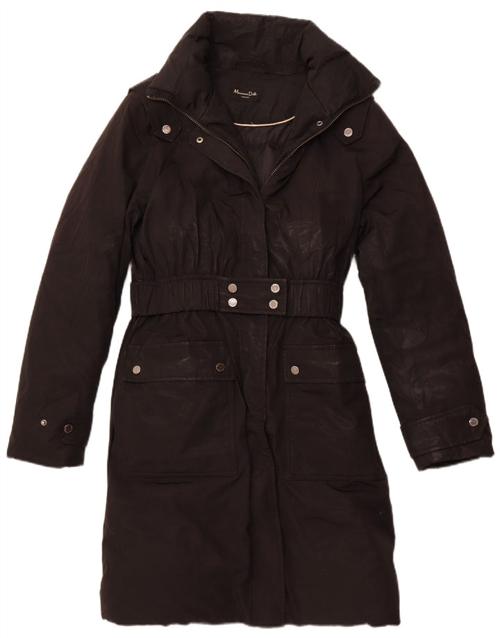 Casaco acolchoado feminino MASSIMO DUTTI UK 18 XL preto poliéster inverno