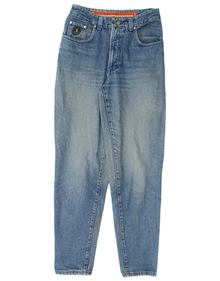 Jeans cônicos femininos TRUSSARDI W33 L30 algodão azul