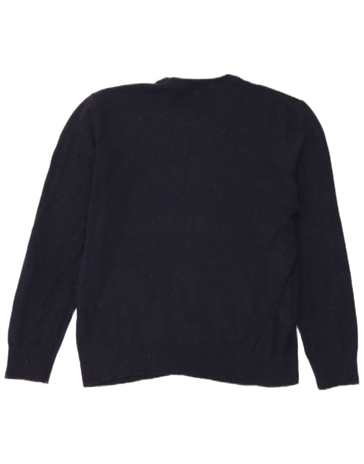 Suéter masculino Gap com gola redonda, grande lã Merino azul marinho