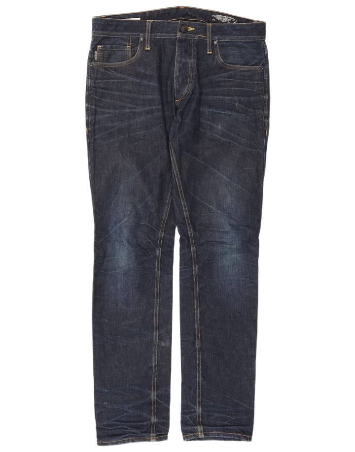 Jack & Jones Masculino Tim Slim Jeans W32 L32 Azul Marinho Algodão