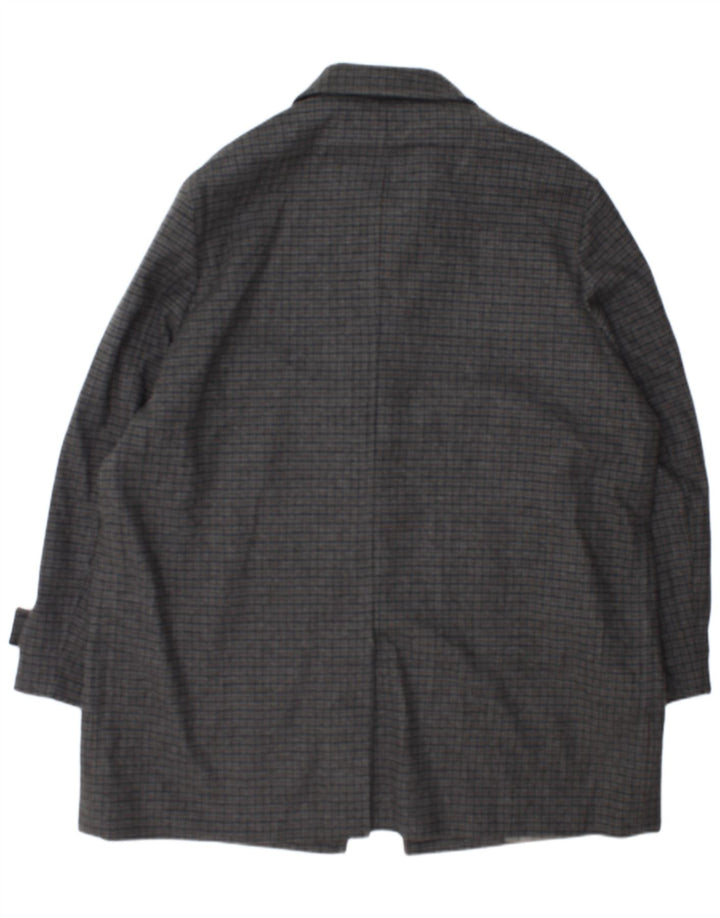Sobretudo masculino Marks & Spencer UK 44 2XL cinza Houndstooth lã
