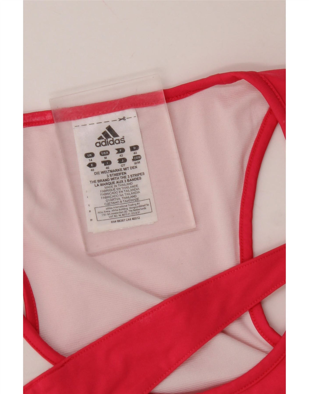 Adidas Womens Vest Top UK 14 Médio Rosa Colourblock Nylon