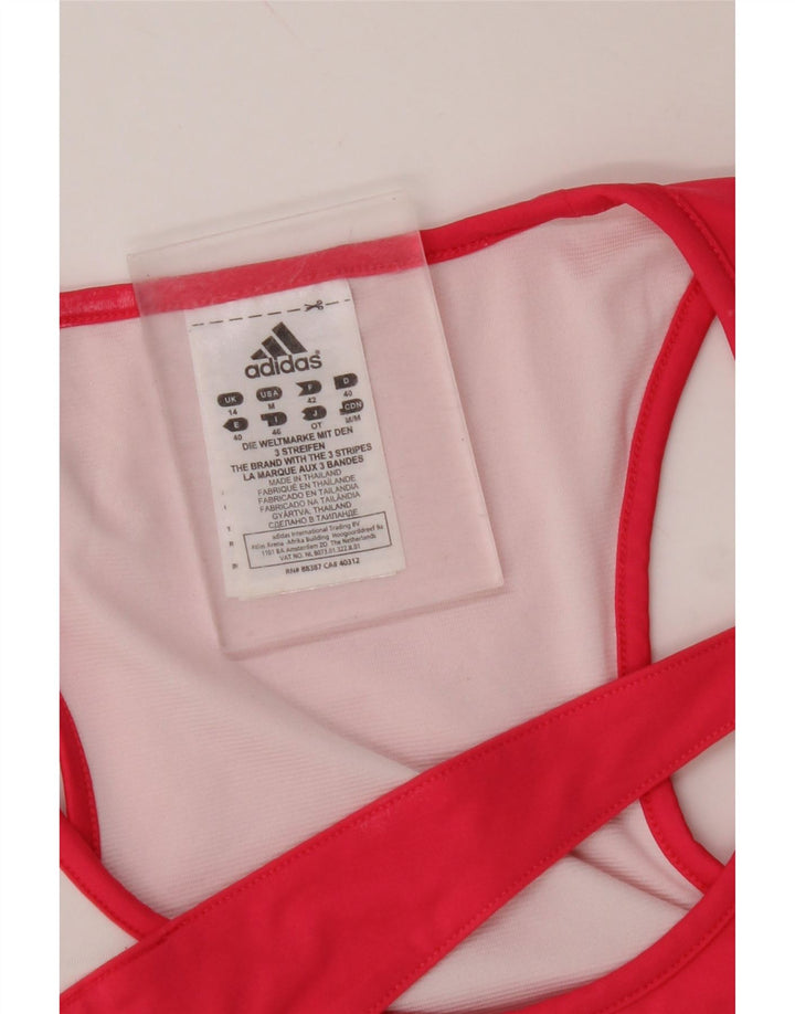 Adidas Womens Vest Top UK 14 Médio Rosa Colourblock Nylon