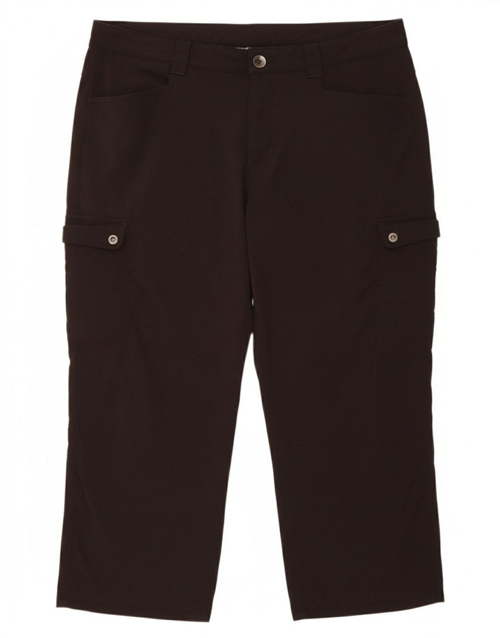 EDDIE BAUER Calça Cargo Capri US 12 Grande W34 L20 Nylon Preto