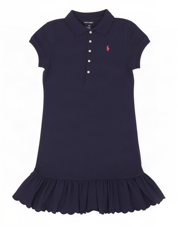 Ralph Lauren Vestido polo feminino 12-13 anos grande algodão azul marinho