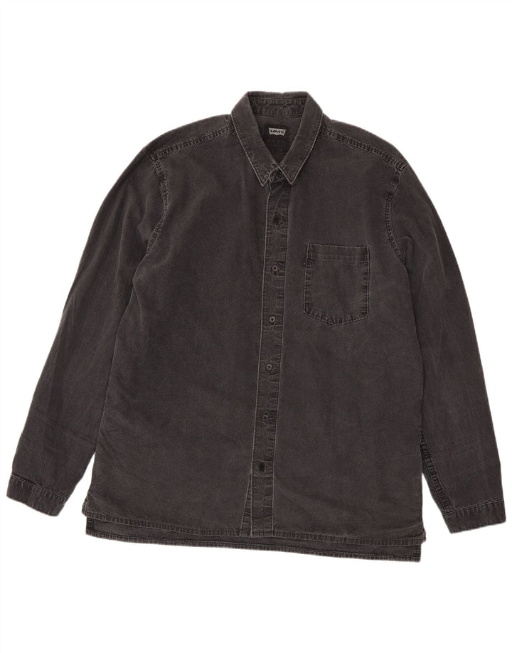 Camisa jeans masculina Levi's XL cinza algodão