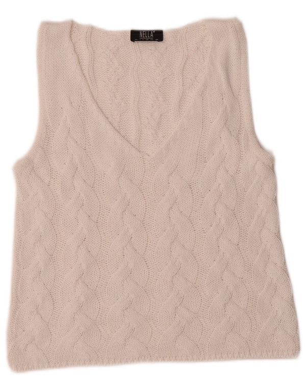 Colete feminino vintage regata IT 40 viscose branca pequena