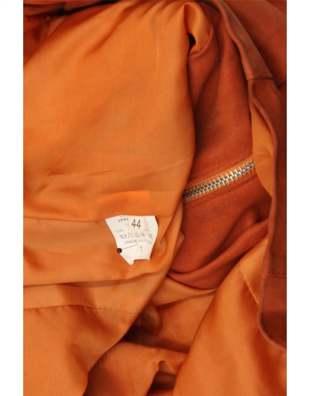 Jaqueta de couro vintage feminina IT 44 couro laranja médio