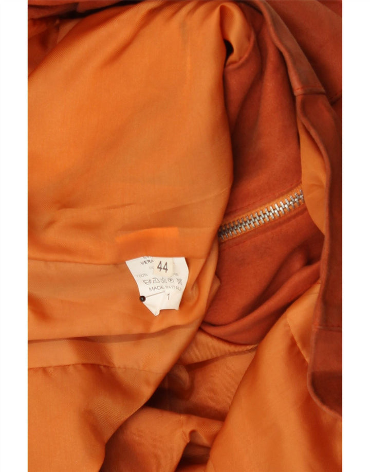 Jaqueta de couro vintage feminina IT 44 couro laranja médio