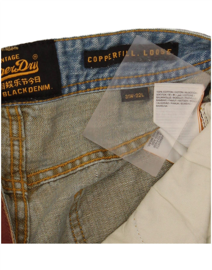Superdry Mens Copperfill Loose Jeans W31 L32 Azul Algodão