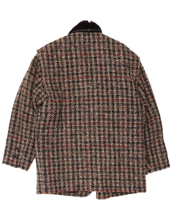 Jaqueta blazer masculina de peito duplo da Breco IT 48 xadrez multicolorido médio