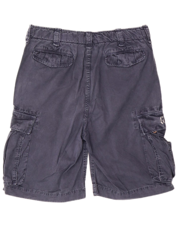 Gaudi Mens Graphic Cargo Shorts IT 50 Grande W34 Azul Marinho Algodão