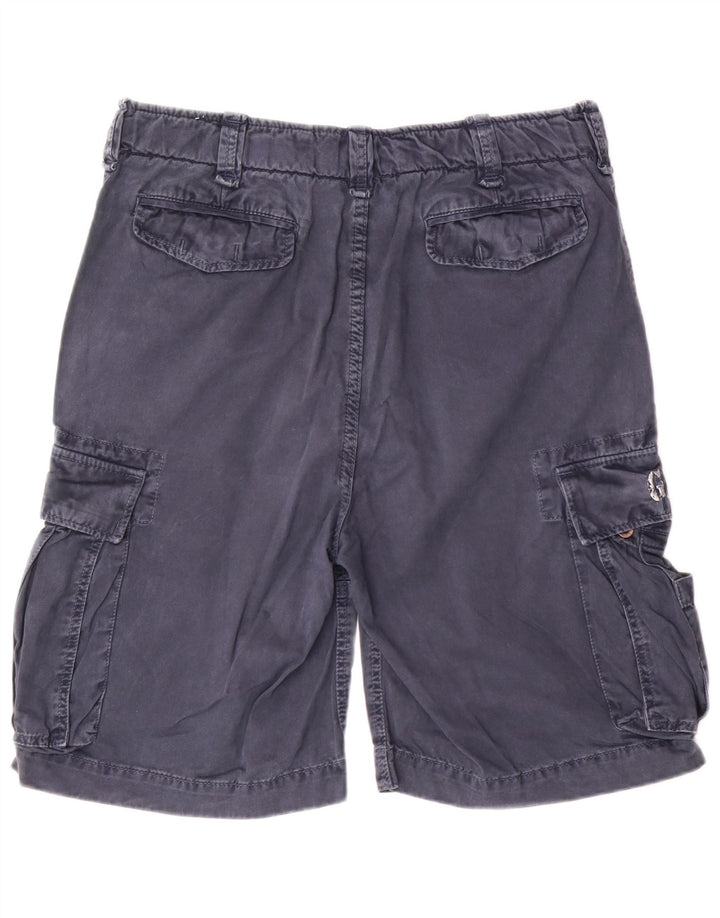 Gaudi Mens Graphic Cargo Shorts IT 50 Grande W34 Azul Marinho Algodão