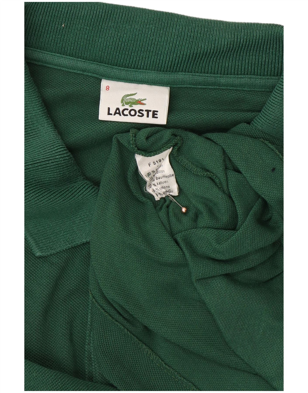 Camisa polo masculina LACOSTE tamanho 8 3XL algodão verde