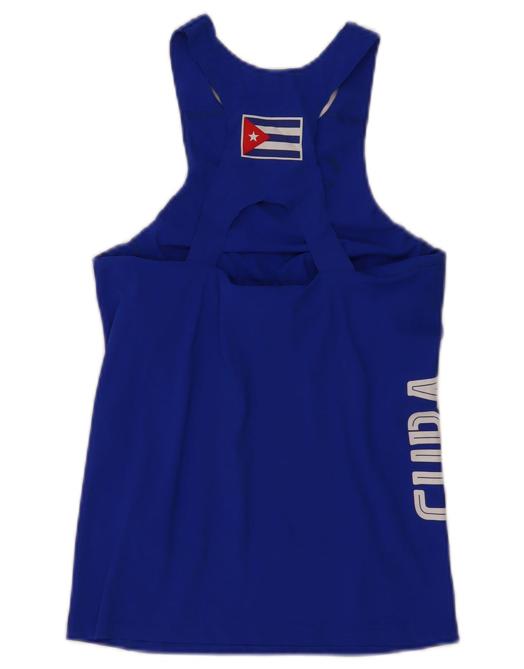 PUMA Womens Cuba Graphic Vest Top UK 8 Pequeno Azul Poliamida