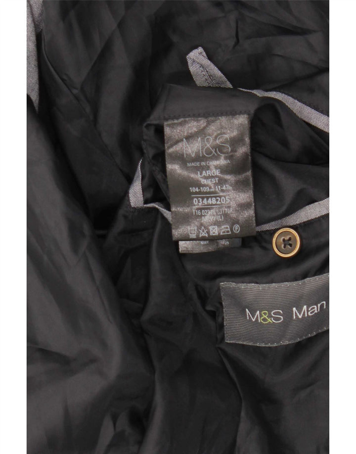 Jaqueta bomber masculina Marks & Spencer Reino Unido 40 grande poliéster azul marinho
