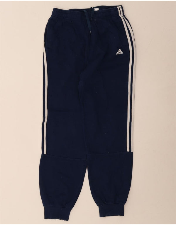 Adidas meninos calças de treino joggers 13-14 anos azul marinho algodão