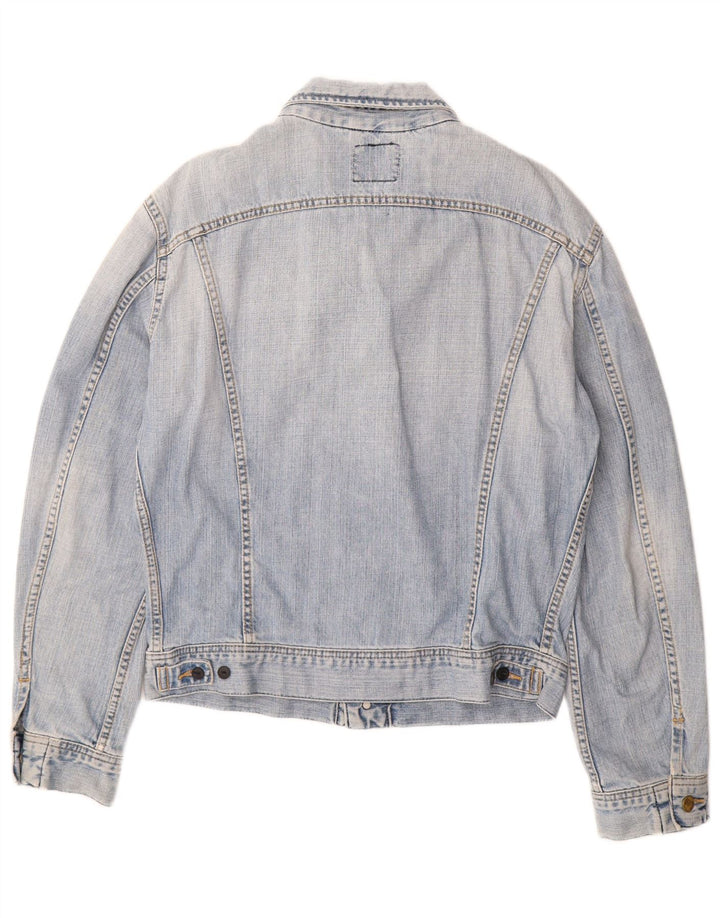 Jaqueta jeans feminina LEE Reino Unido 16 grande algodão azul