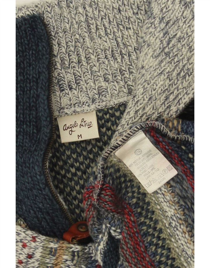 Suéter masculino Angelo Litrico com zíper e gola média listrado multicolorido
