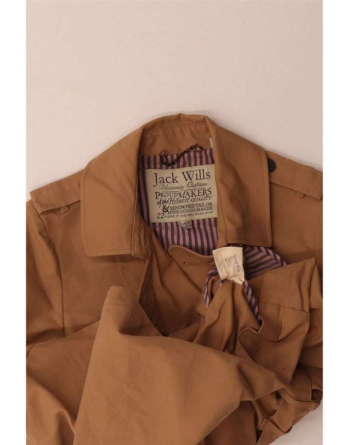 Casaco impermeável feminino JACK WILLS Reino Unido 10 pequeno algodão bege