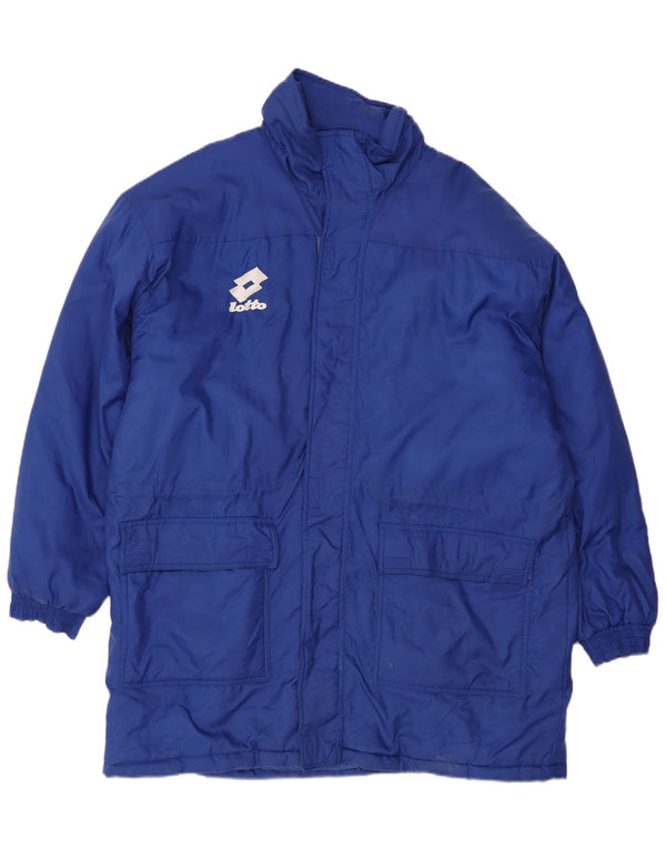 Casaco corta-vento masculino com capuz gráfico Lotto UK 44 2XL azul nylon
