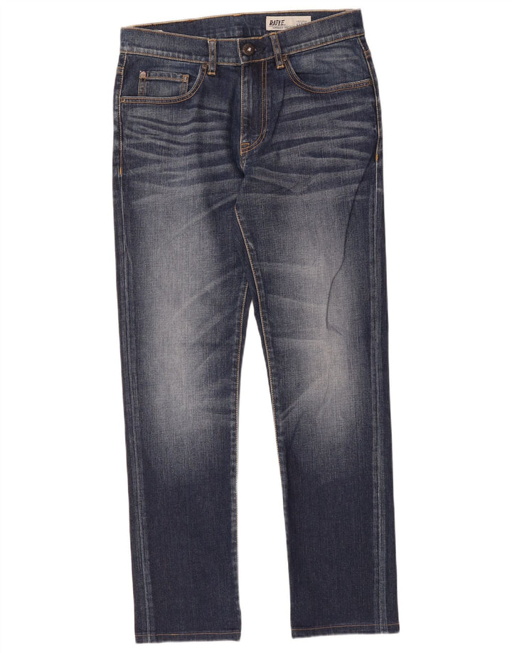 Rifle Mens Straight Jeans W33 L31 Azul Algodão