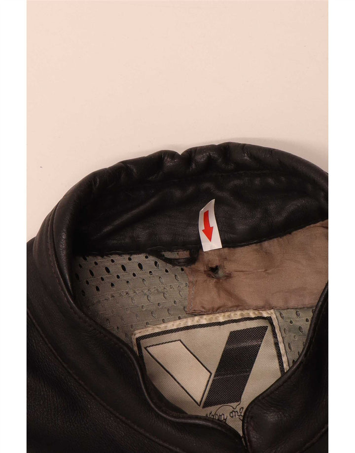 Jaqueta masculina de couro gráfico Vanucci IT 58 3XL preta
