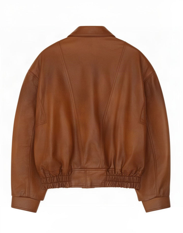 Jaqueta masculina vintage de couro para motociclista UK 38 marrom médio