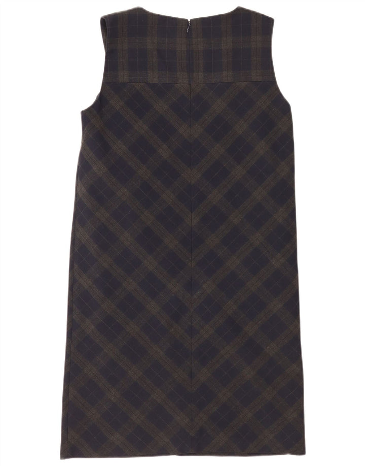 Próximo Vestido feminino sem mangas regular shift UK 10 pequeno xadrez verde