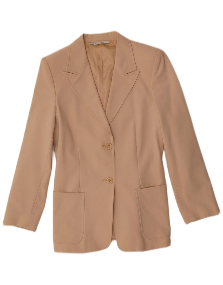 Jaqueta blazer feminina Penny Black com 2 botões UK 6 XS poliéster bege