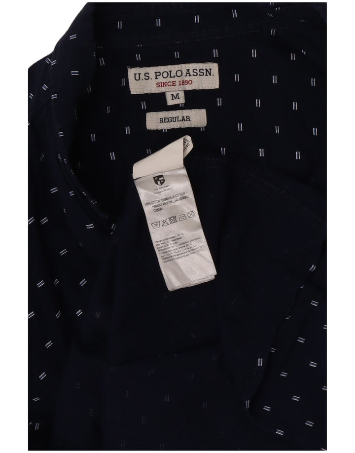 US Polo Assn. Camisa masculina regular fit algodão manchado azul marinho médio