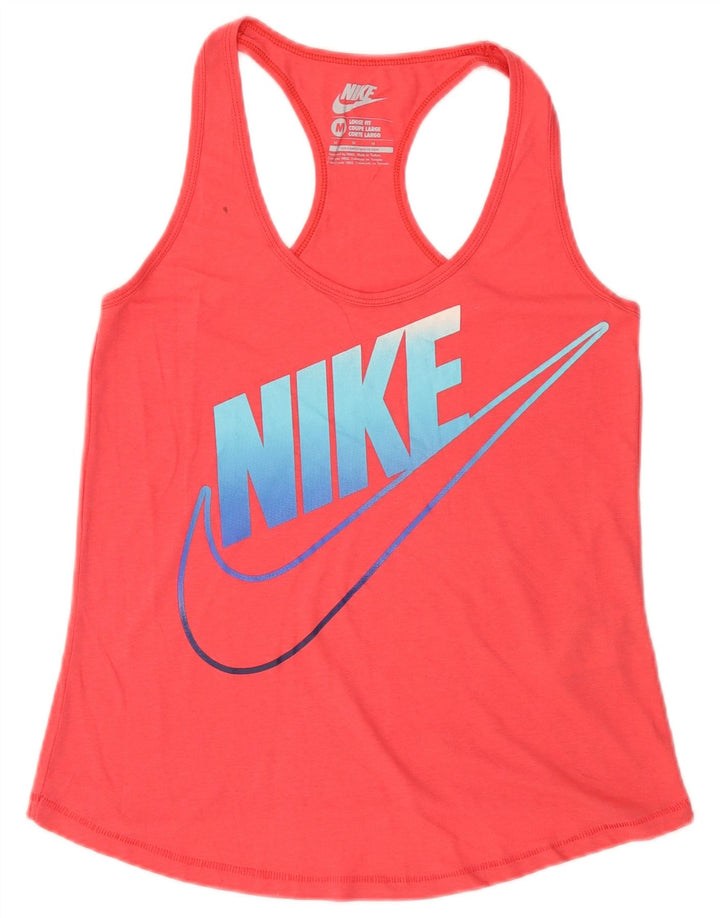 Nike Womens Loose Fit Graphic Vest Top UK 12 Médio Rosa Poliéster