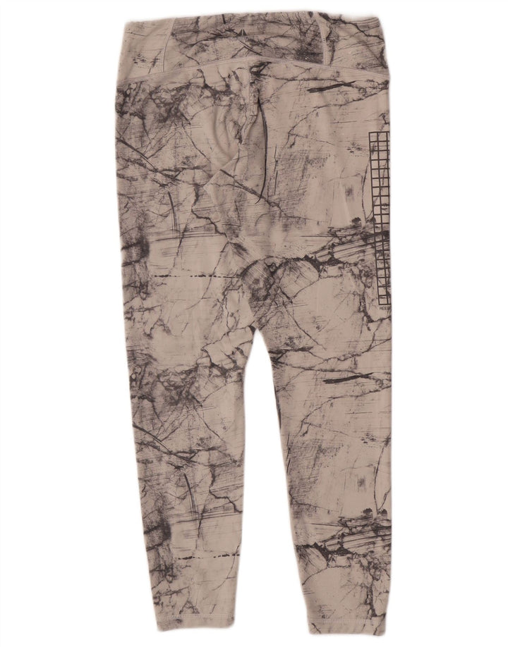 Leggings Reebok Feminino Crop Abstract Pattern UK 12/14 Cinza Médio