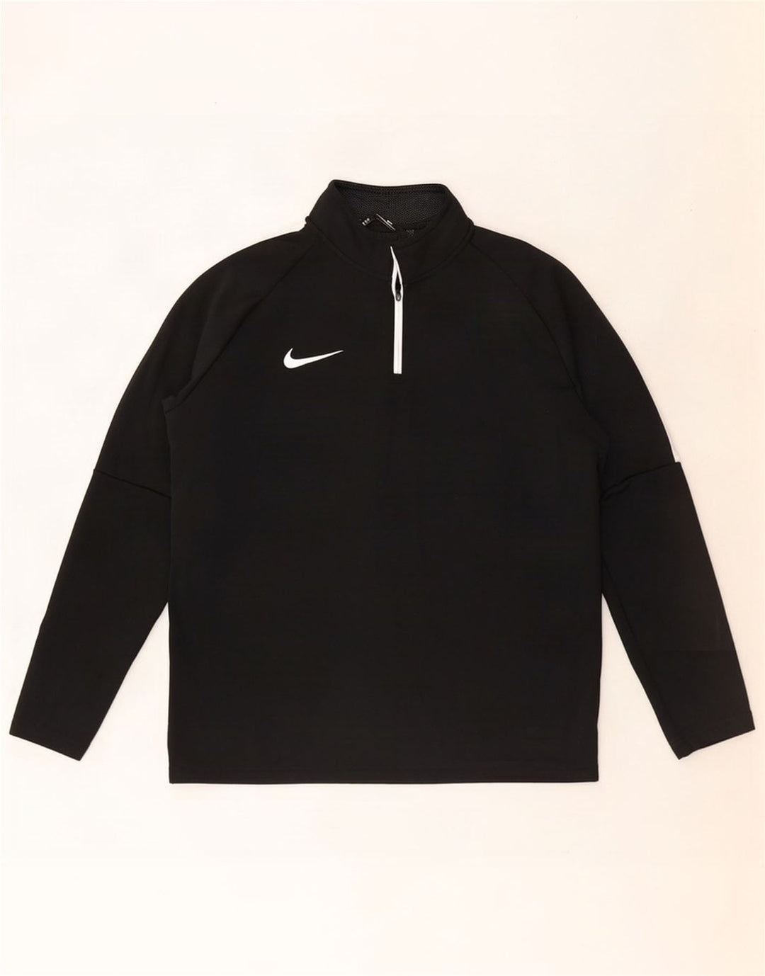 Pulôver masculino Nike Dri Fit com gola zip e moletom grande preto colorido