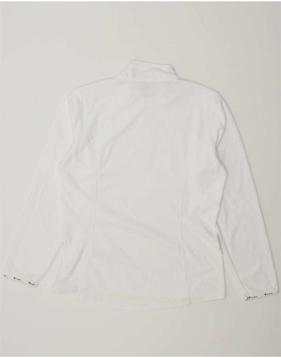 CHAMPION Womens Zip Neck Fleece Jumper UK 18 XL White Vintage Champion and Second-Hand Champion from Messina Hembry 