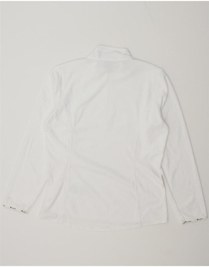 CHAMPION Womens Zip Neck Fleece Jumper UK 18 XL White Vintage Champion and Second-Hand Champion from Messina Hembry 