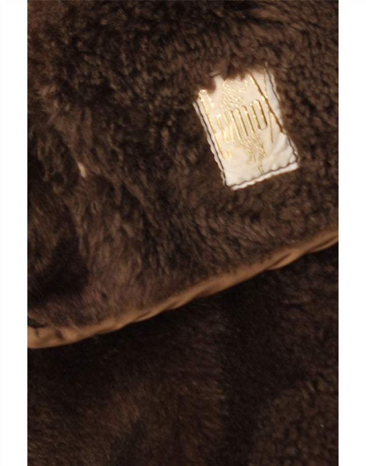 Sobretudo masculino vintage de shearling UK 40 grande marrom shearling