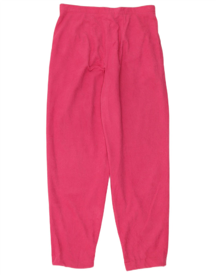 Calça feminina vintage folgada com pregas W28 L28 rosa