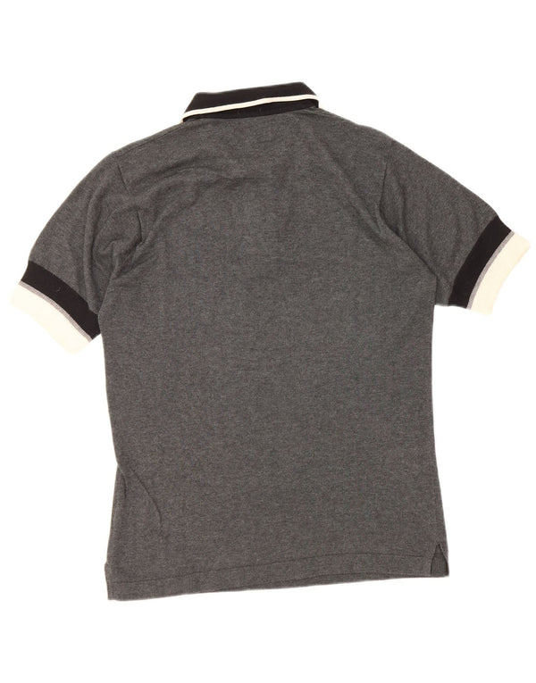 Camisa polo masculina Fila pequena cinza colorblock algodão