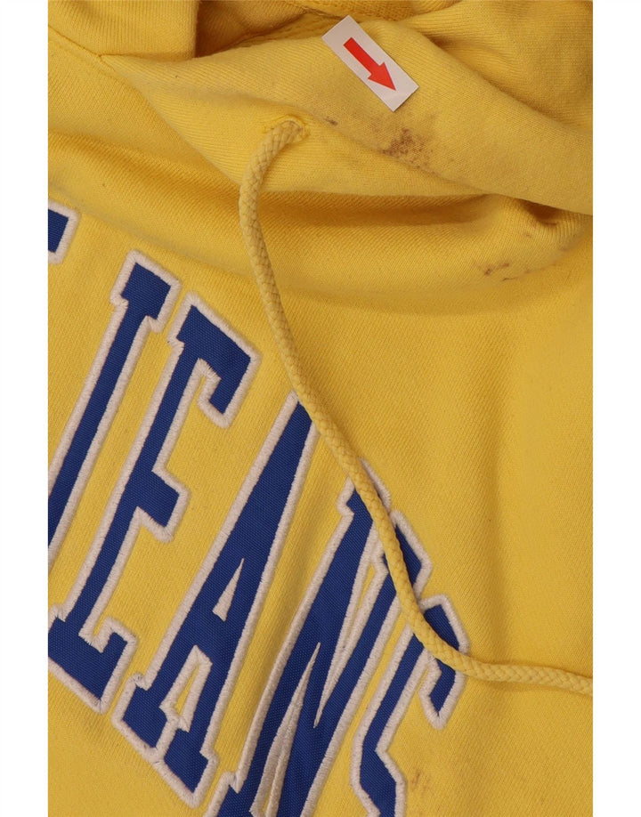 Suéter com capuz gráfico masculino TOMMY HILFIGER grande algodão amarelo