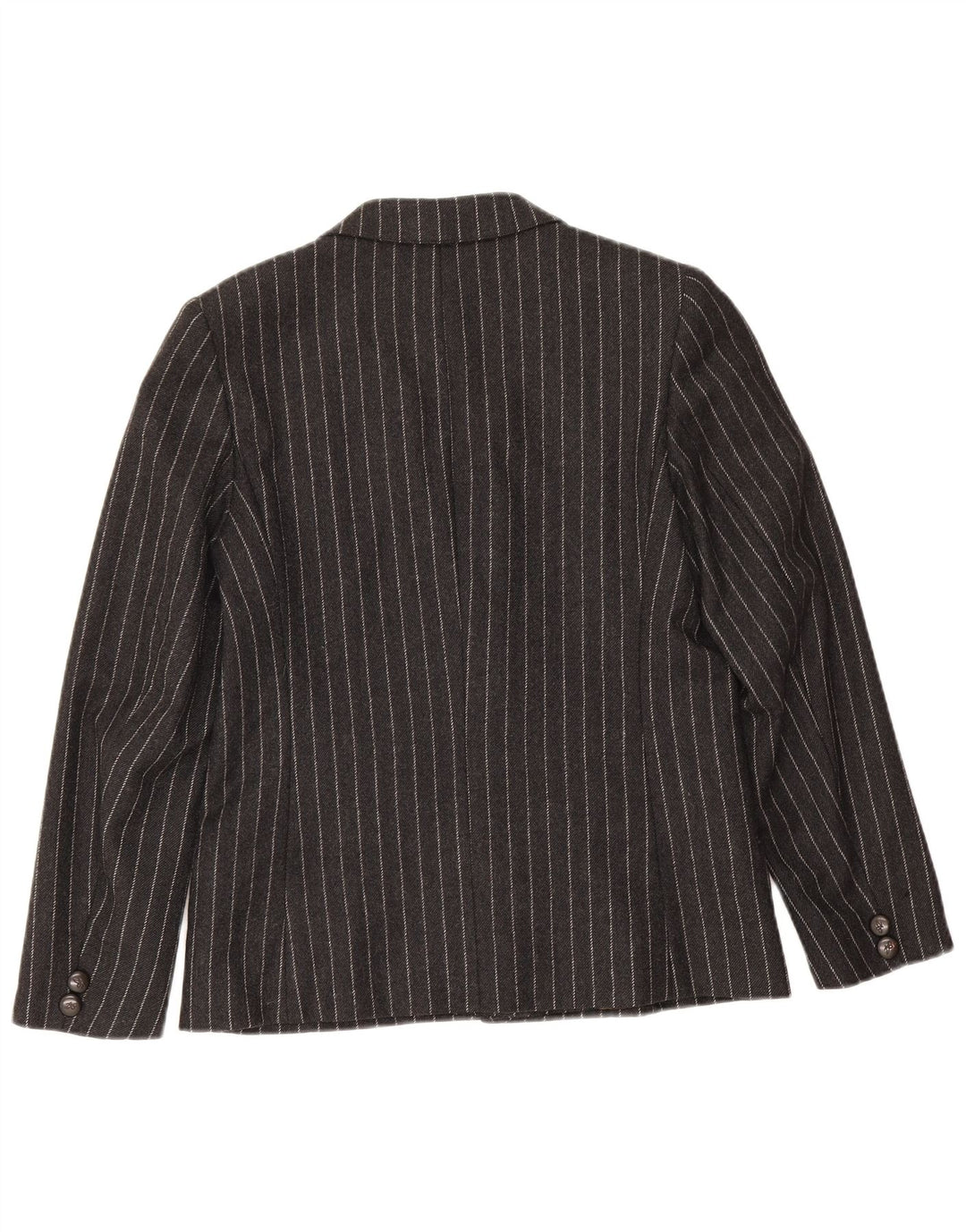 Jaqueta blazer feminina vintage com 2 botões IT 42 lã listrada preta média